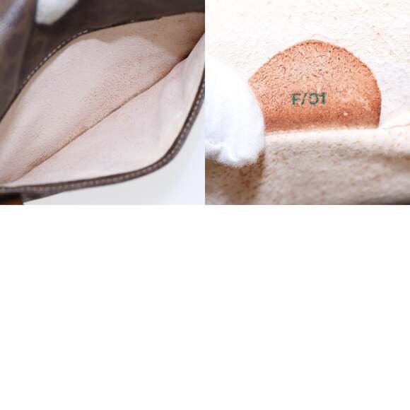 CELINE Macadam Canvas Hand Bag Pvc Leather Brown Gold - Picture 13 of 13